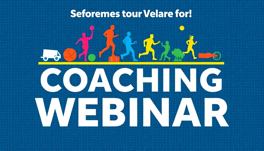 Coaching in the SDA Community webinar promotional slide with sports icons.