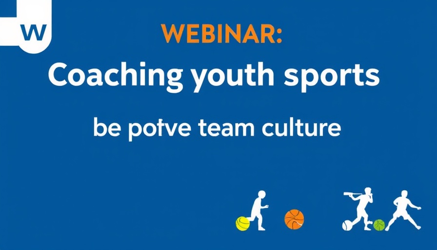 Webinar on positive team culture in SDA community, sports icons on blue.