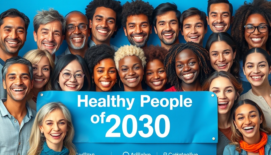Community Health focus: Diverse individuals and 'Healthy People 2030' banner.