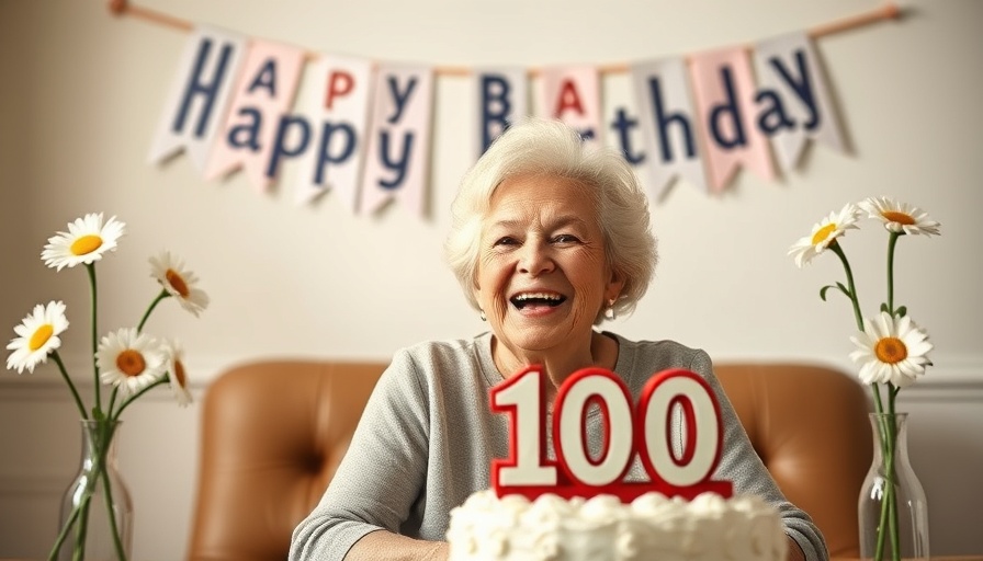 Centenarian Stefania Petryk celebrates 100th birthday with cake and flowers.