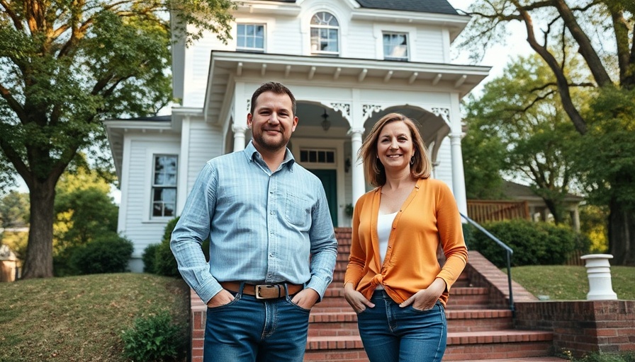 Two people in front of a historic white house, Adventist Review digital transformation.