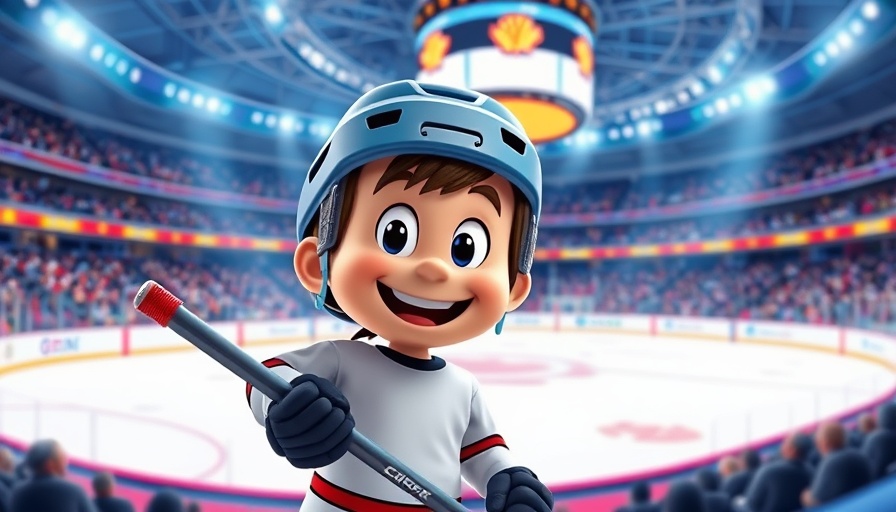 Cartoon hockey player exudes faith in daily life on game day.