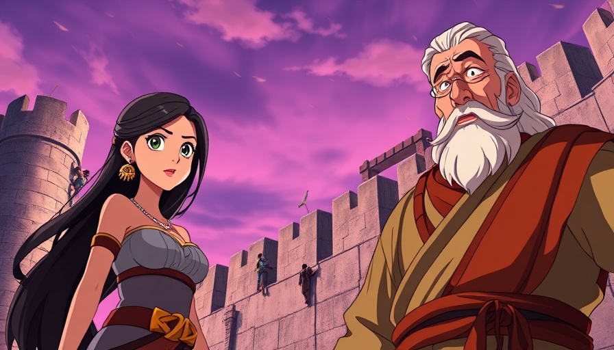 Rahab and the Walls of Jericho Superbook animated scene