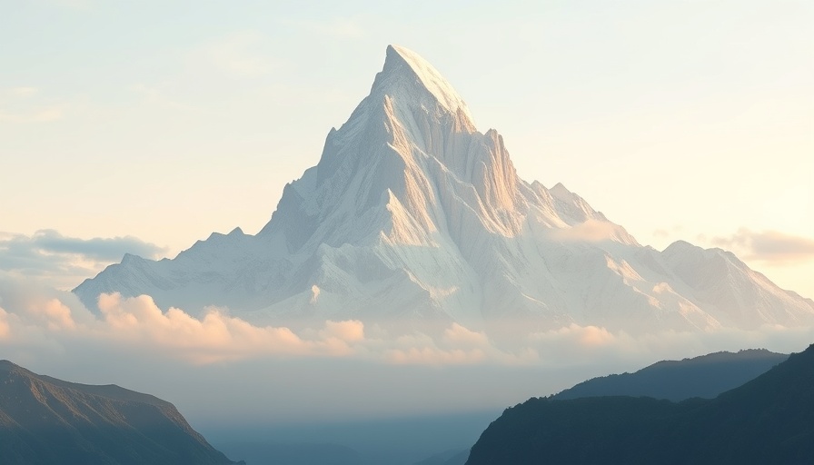 Ethereal mountain in pastel hues capturing God's wisdom overcoming fear.