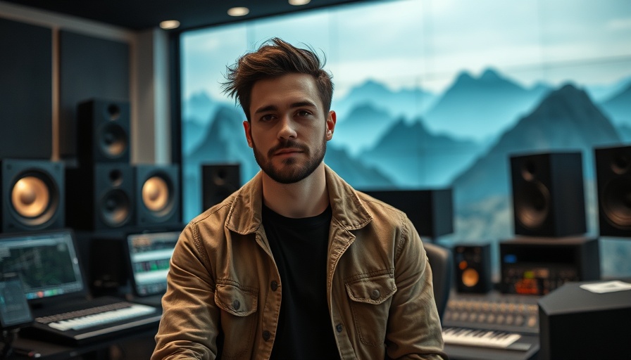 Podcast sound design in spirituality: man in studio working on audio.