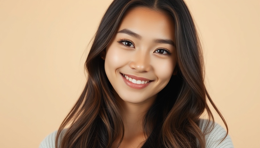 Portrait of a young woman smiling gently against a soft beige background.