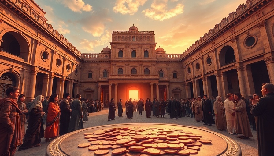 VR experience depiction of an ancient scene in a courtyard.