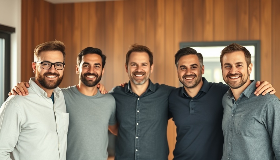 Group of five men indoors related to NBNIM communication upgrades