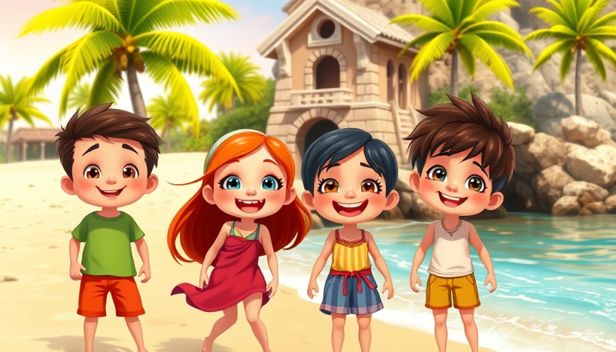 Doubting Thomas in Faith animation with diverse kids on a sunny beach.