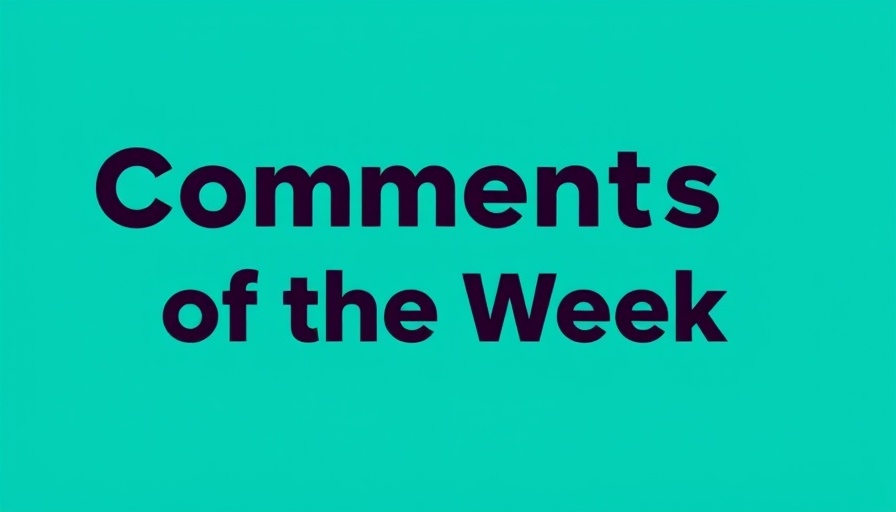 Bold 'Comments of the Week' text design on teal background for SDA community discussions