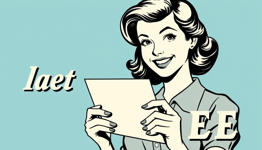 Retro illustration of woman with letter next to 'Dear Aunt Sevvy'.