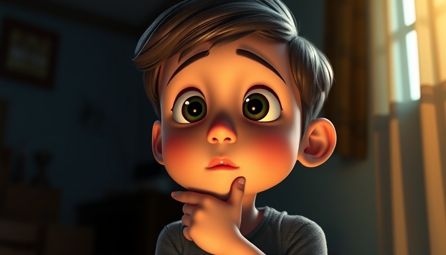 Animated boy considering God's plan in a thoughtful moment.