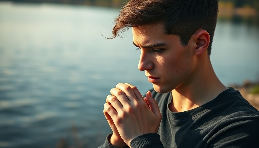 Contemplative man by the lake, AU Center for Trauma Education and Care