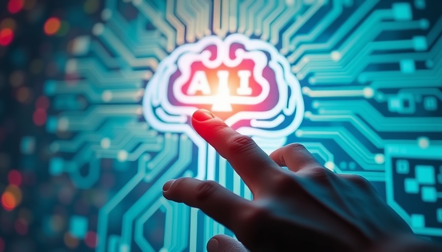 AI adoption among businesses depicted with digital interface.