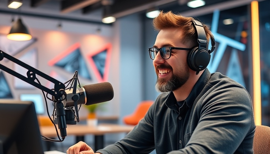 AI adoption within enterprises discussed by a man in a podcast setup.