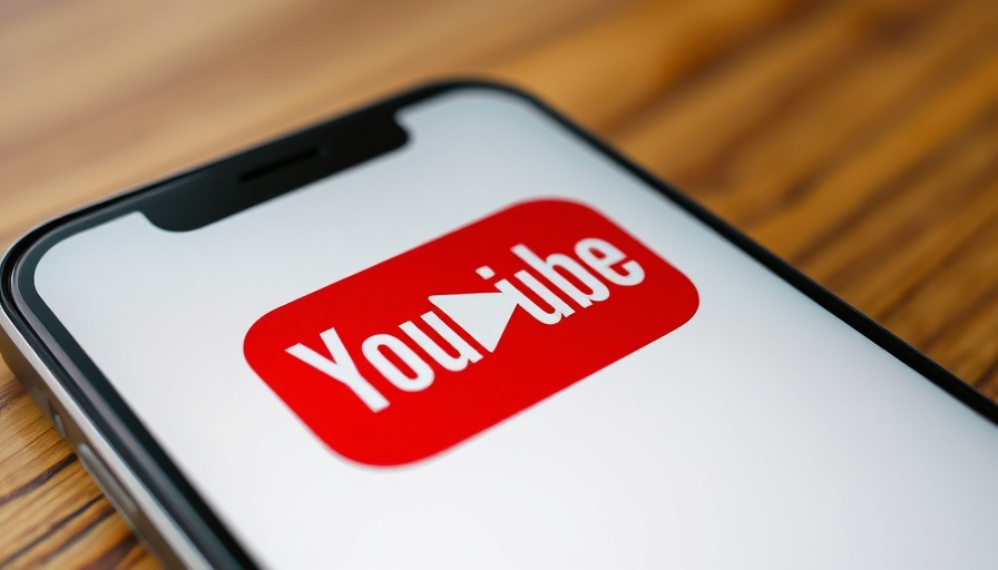 YouTube logo on smartphone; highlights AI overviews feature.