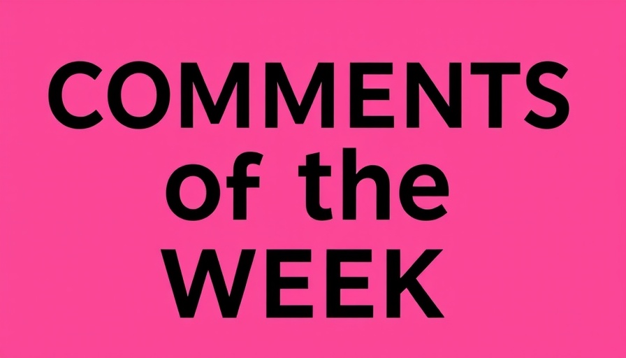 Bold 'COMMENTS of the WEEK' text on pink background for SDA faith community discussions.
