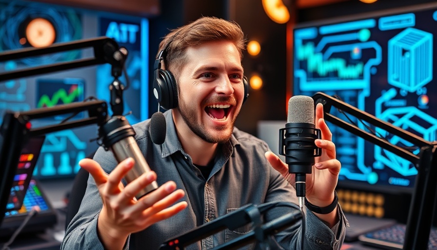 Man discussing AI strategy data readiness in podcast studio.