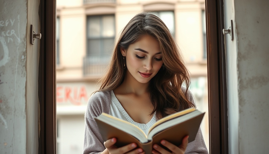 Young woman reading in window; exploring secular devotional themes.