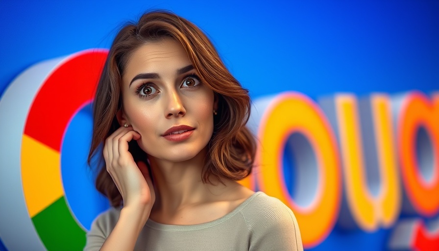 Curious woman listening by Google logo, related to Google Updated Raters Guidelines.