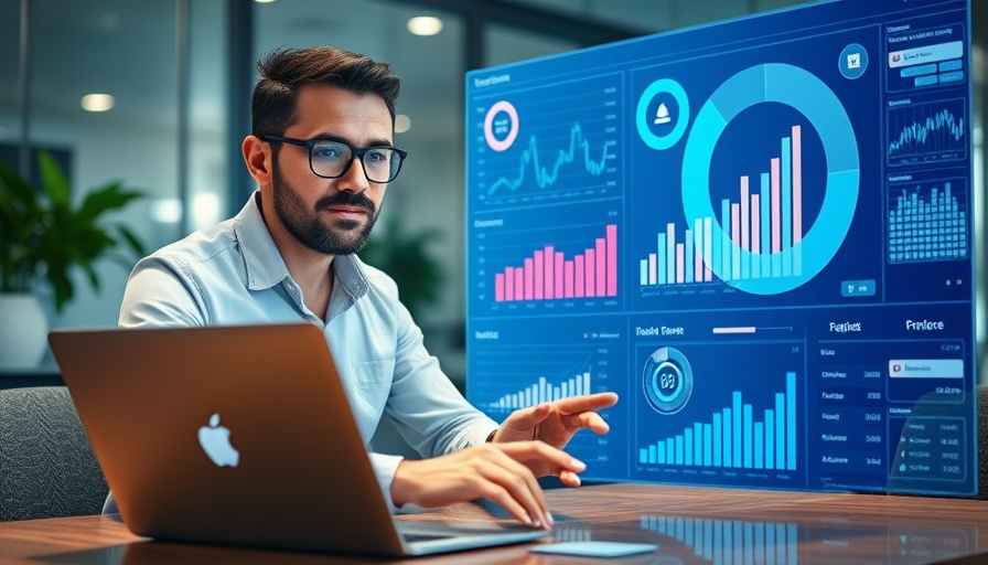 Interactive digital KPI dashboard displaying important PPC KPIs on a laptop.