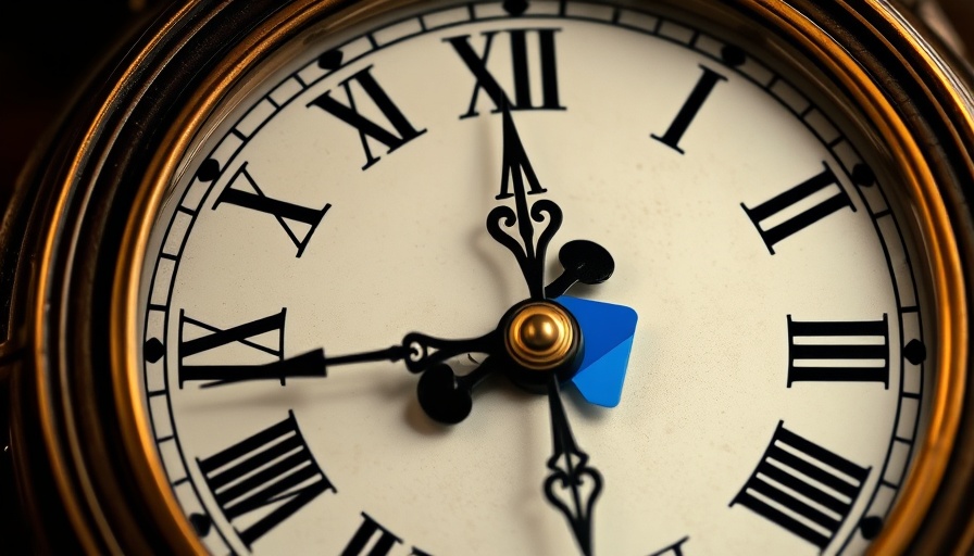 Conceptual image of Google time-based search operators merging with a vintage clock.