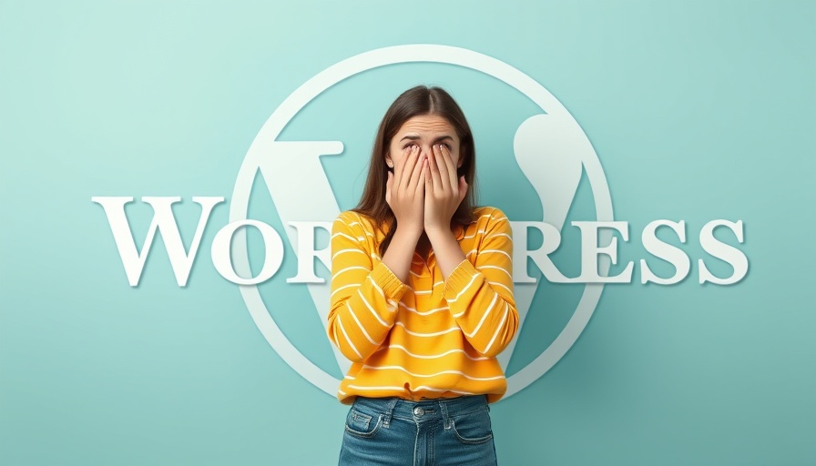 Surprised woman covering face in front of WordPress logo, WooCommerce Bug Fix context.