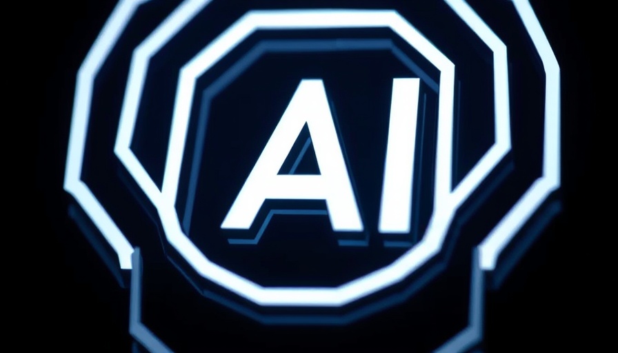 Futuristic AI logo on dark background highlighting AI search market trends.