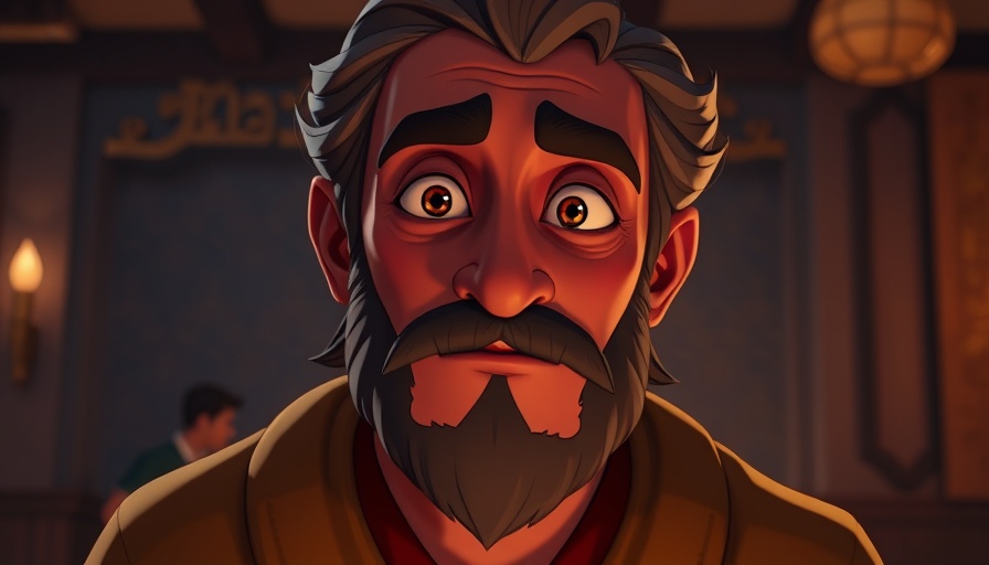 Listening to God's voice, serene animated wise man in warm light.