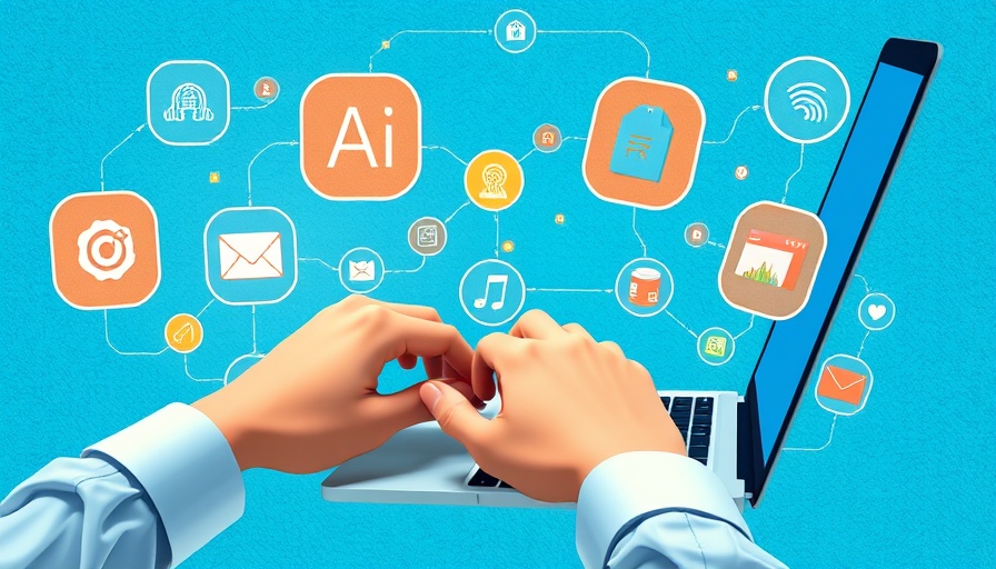 Illustration of laptop, AI, and image icons for SEO audits
