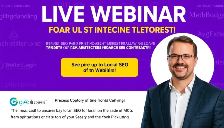 Local SEO Strategies webinar flyer with speakers Krystal Taing and Paul Modaley.