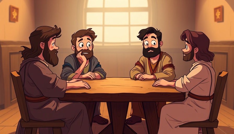 Animated biblical disciples, overcome life's challenges with faith.