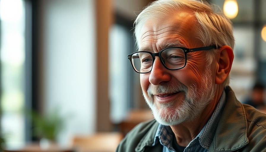 Smiling elderly man in indoor setting, 'Your Church Is Too Old' theme.