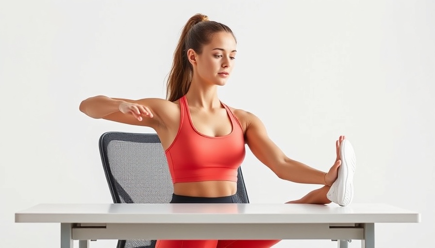 Desk Stretches and Realignment Exercises: Woman performing seated stretches.
