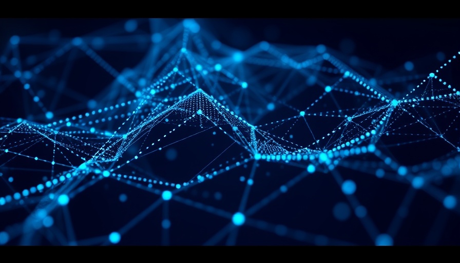 Abstract data network visualizing automate SEO keyword clustering.