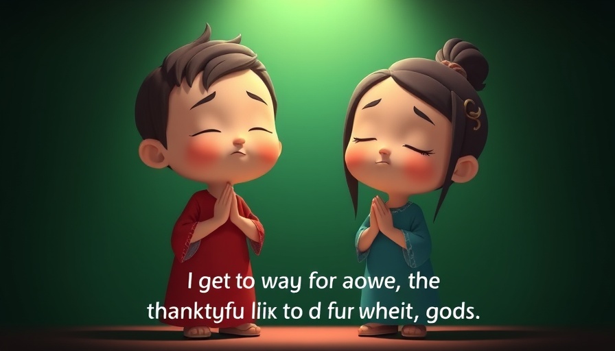 Animated prayer scene with text 'God is our refuge and strength'.