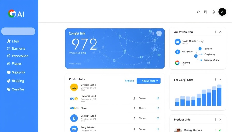 Google AI Measurement Tools dashboard showing connections and links