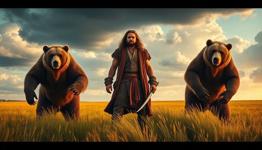 Epic scene depicting a biblical figure with bears, highlighting biblical horror stories.