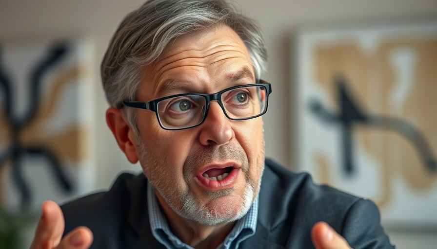 Middle-aged man discussing responsible AI, indoor setting.