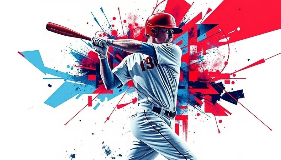 Abstract design with baseball player and dynamic elements, Google I/O 2025 AI Marketing.