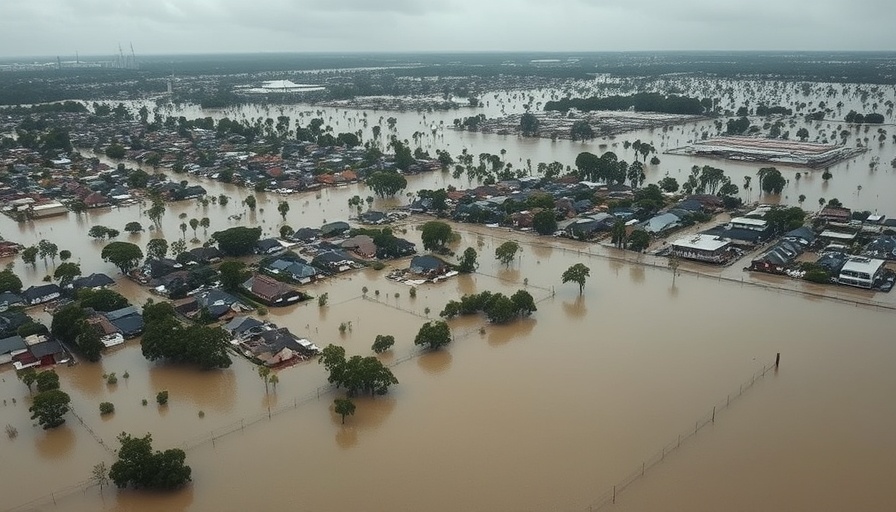 Aerial view of New South Wales flood recovery by ADRA and ACS.