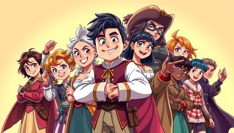 Colorful animated characters from Heroes 2 Bible Trivia App in dynamic poses.