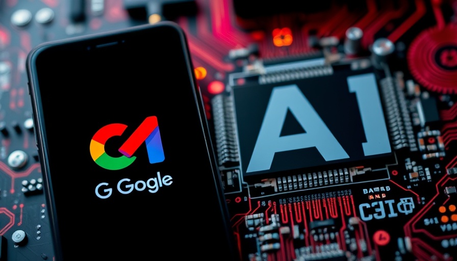 Google and AI logos on circuit board symbolize AI monetization.