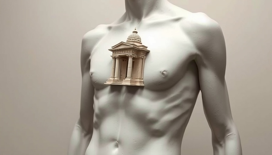 Being God's Temple: Metaphoric human-body-temple integration, minimalist.