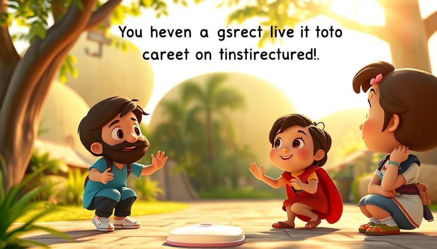 Cartoon characters expressing encouragement with a message from Isaiah 41:10.