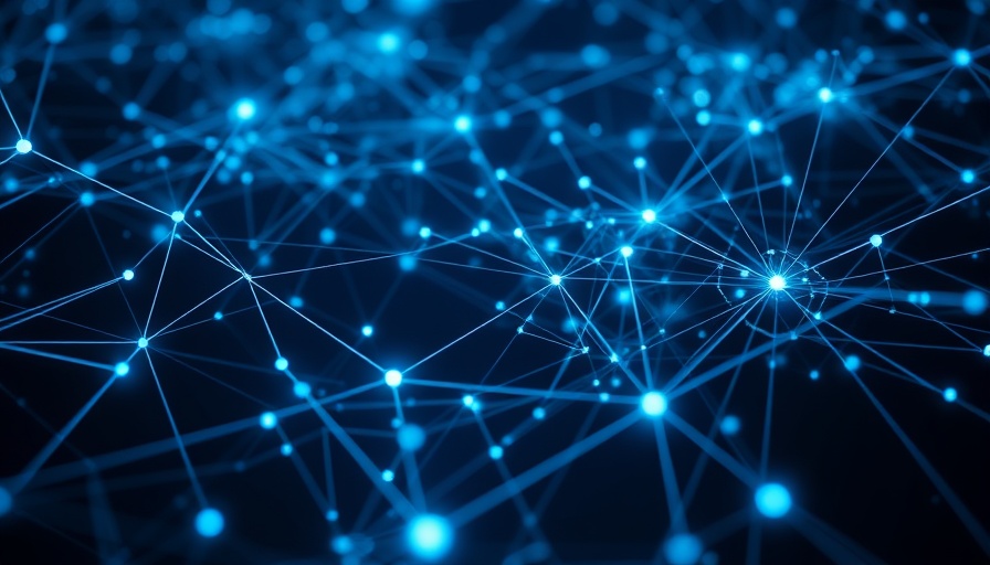 Futuristic diagram illustrating automate SEO keyword clustering with digital nodes and lines.