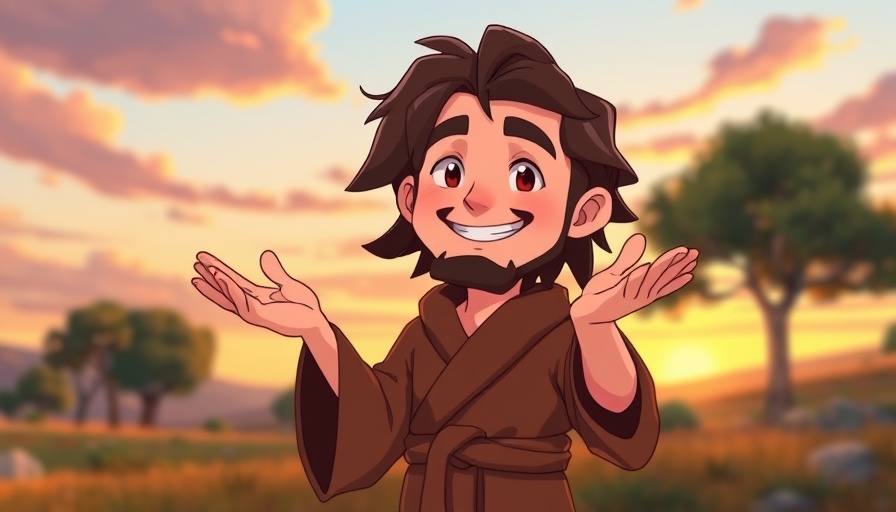 Animated scene on how to pray to our Heavenly Father outdoors.
