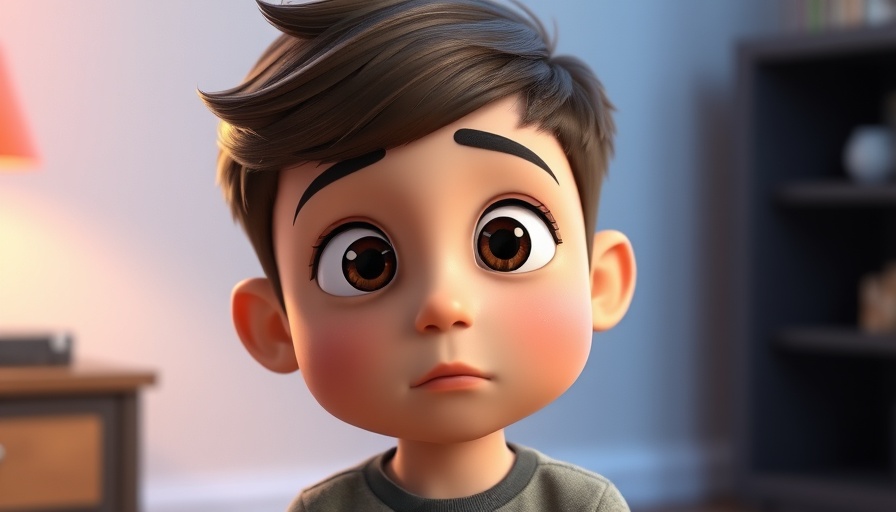 Animated character learning about humility, 3D style.