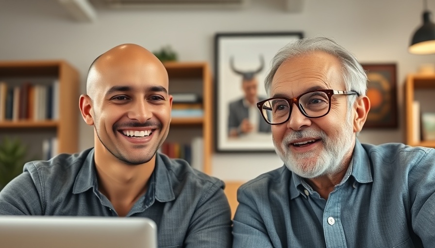 Button Pusher to Button Builder video call with two men in casual setting.