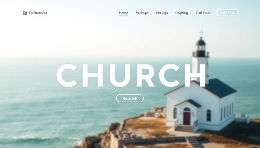 Visitor-Friendly Church App Australia website page with coastal view.